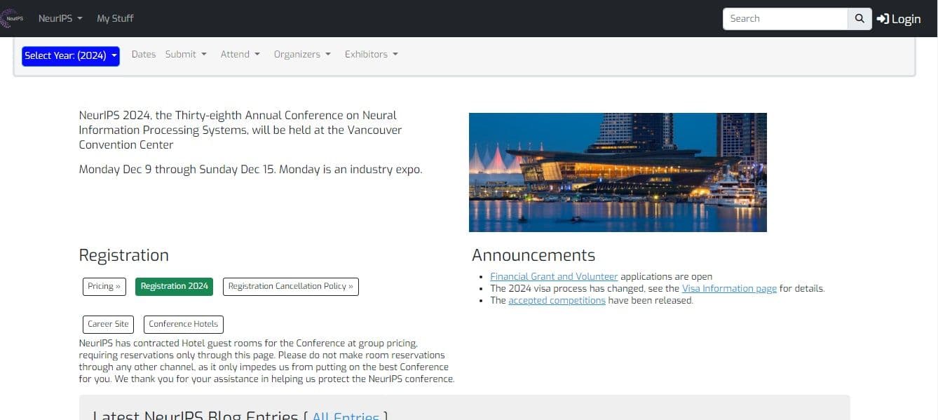 NeurIPS – Vancouver – Del 9 al 15 de diciembre de 2024