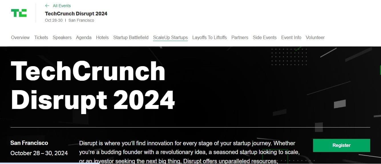 TechCrunch Disrupt – San Francisco – Del 28 al 30 de octubre de 2024